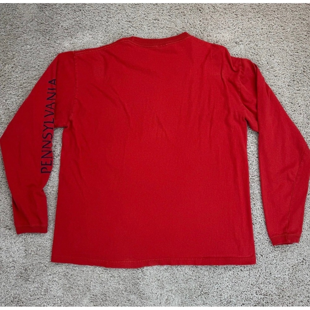Philadelphia Pennsylvania Long Sleeve Chest Graphic T-Shirt Perrin Mens XL‎ Red - Picture 2 of 10